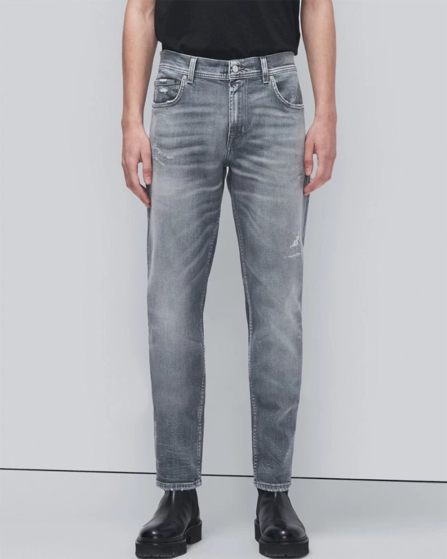 7 For All Mankind Men's Paxtyn Vintage Jeans in Selected Grey - American Denim