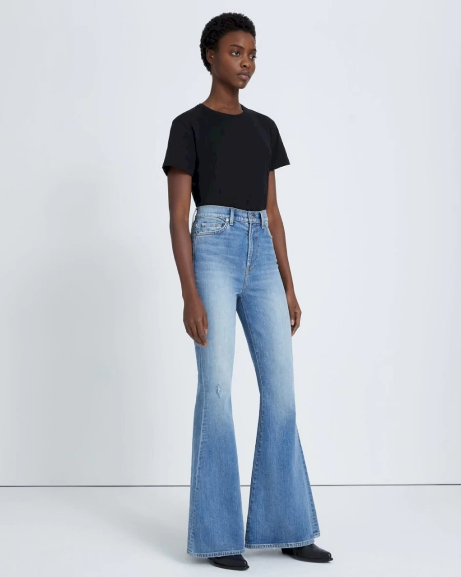 7 For All Mankind Women's Maribel Mega Flare Denim Jeans - Beauty Wash