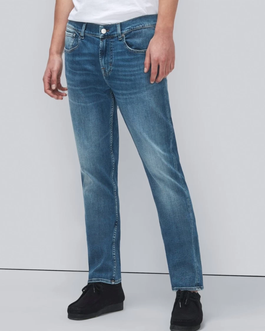 7 For All Mankind Men's Slim Fit Stretch Denim Jeans - Earthkind Stretch Tek Tapered Leg
