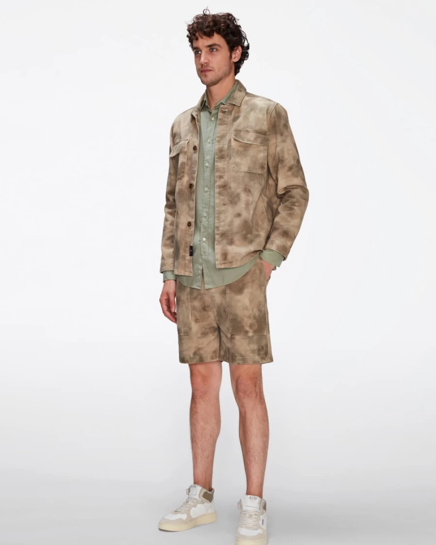 7 For All Mankind Men's Utility Shorts in Abstract Camouflage Print