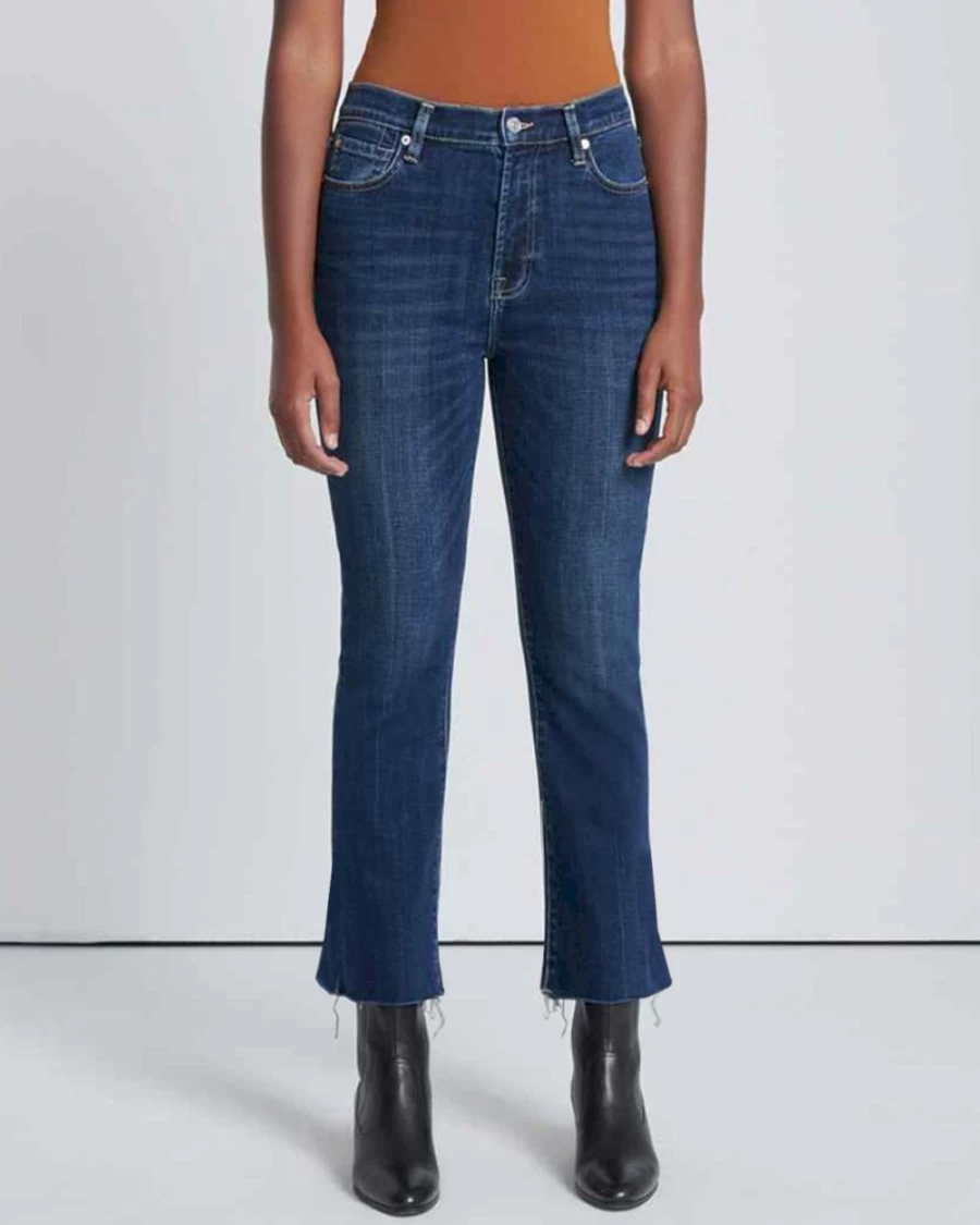 7 For All Mankind Women's Broken Twill High Waist Slim Kick Flare Jeans - Mad Hatter Wash