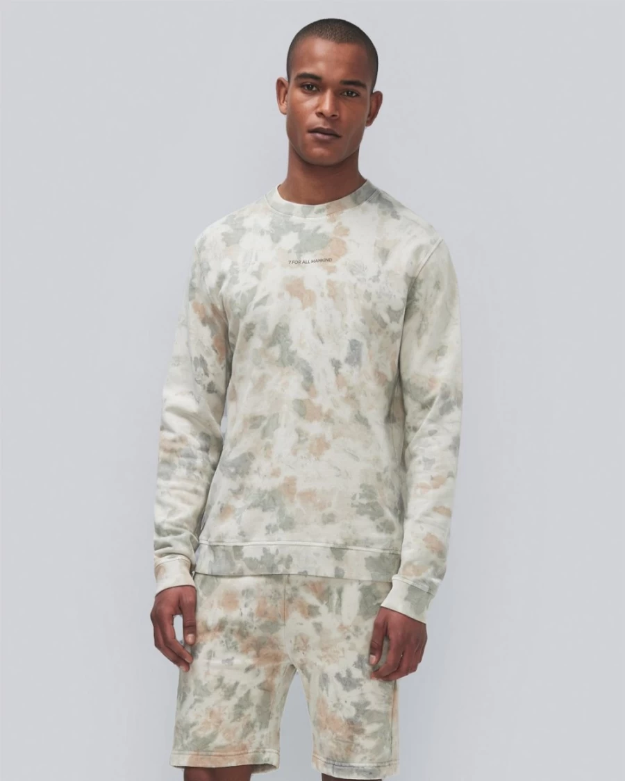 7 For All Mankind Men's Camo Mineral Tie-Dye Pullover Hoodie