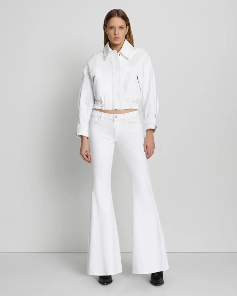 7 For All Mankind Women's Low Rise Flare Jeans in Brilliant White