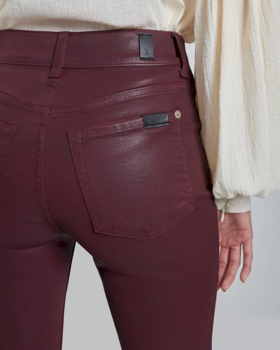 7 For All Mankind Women's High Waist Coated Ruby Rust Slim Fit Bootcut Jeans