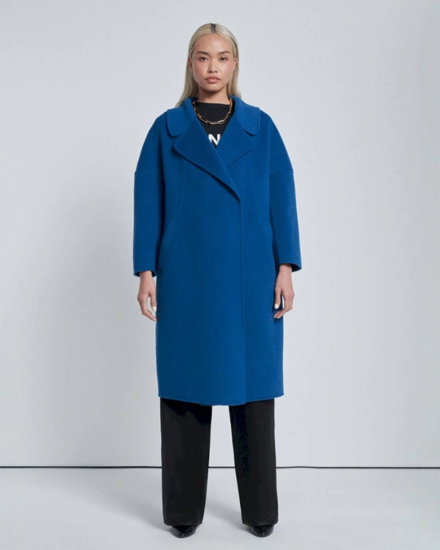 7 For All Mankind Women's Cocoon Swing Coat In Ink - Stylish Trench Coat for Women