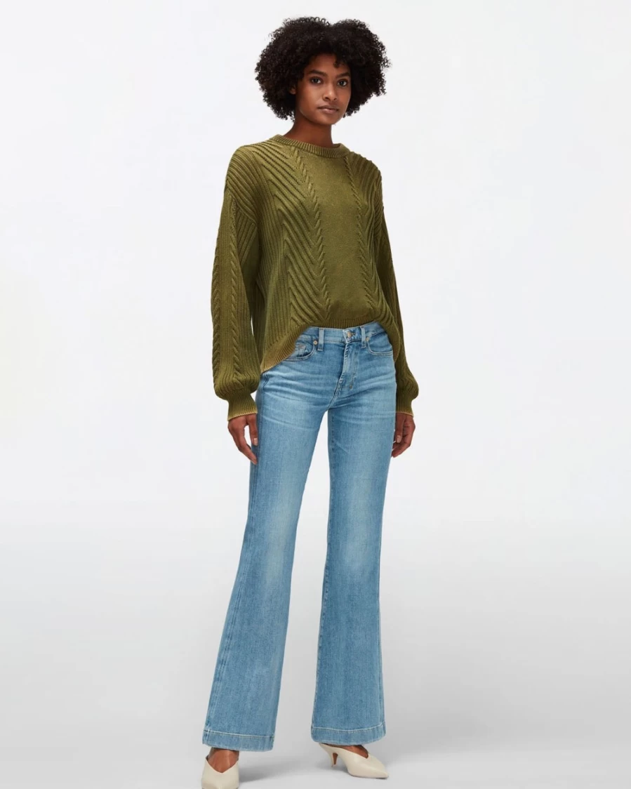 7 For All Mankind Women's Slim Illusion Dojo Jeans - Playbook Fit High-Waisted Skinny Denim Pants
