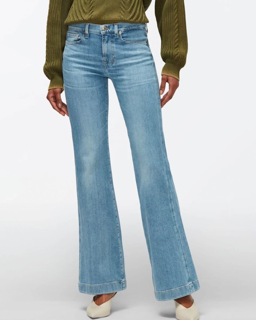 7 For All Mankind Women's Slim Illusion Dojo Jeans - Playbook Fit High-Waisted Skinny Denim Pants