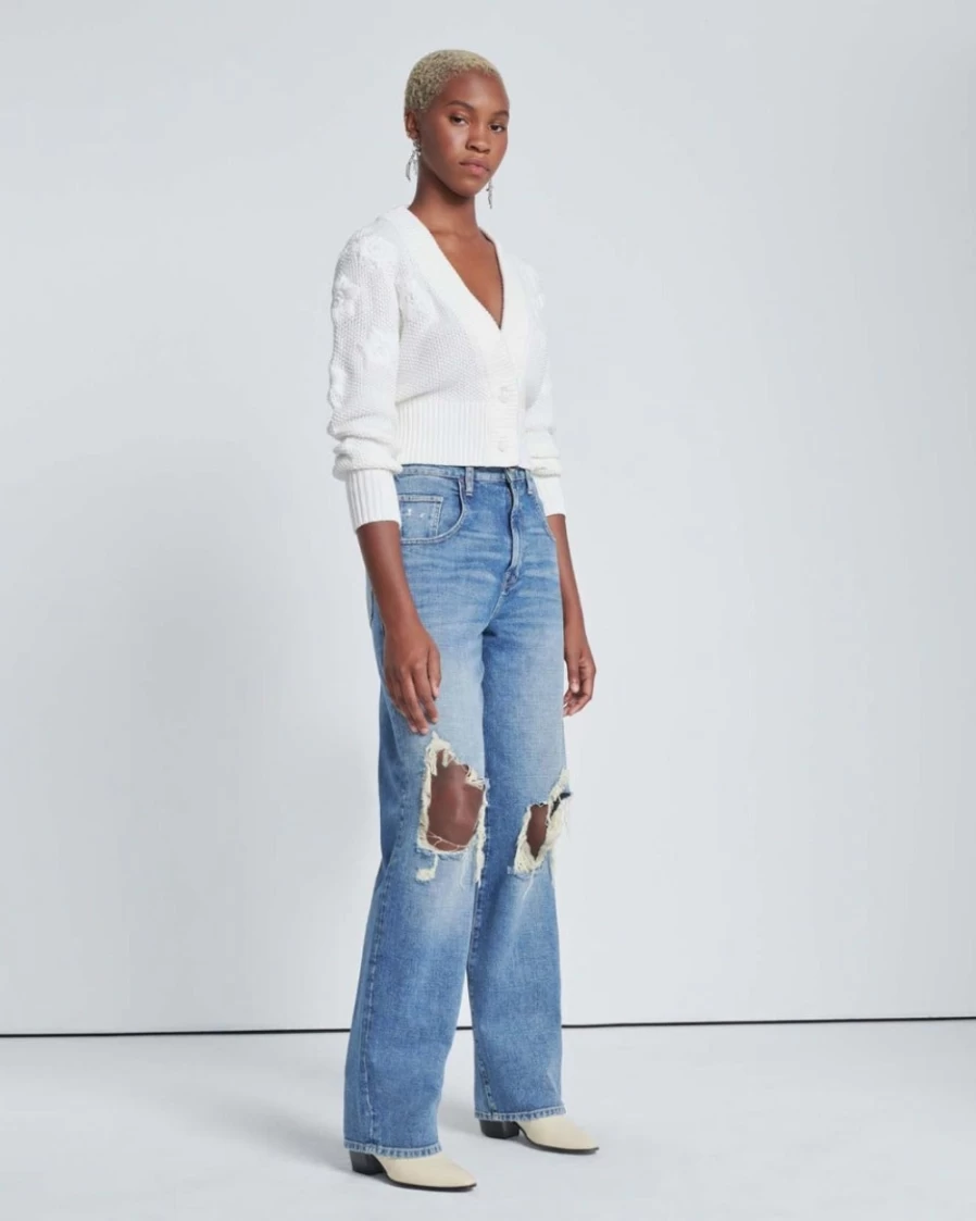 7 For All Mankind Women's Jennifer 90s Baggy Jeans in Teaparty Wash