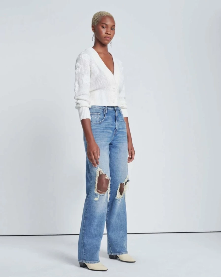 7 For All Mankind Women's Jennifer 90s Baggy Jeans in Teaparty Wash
