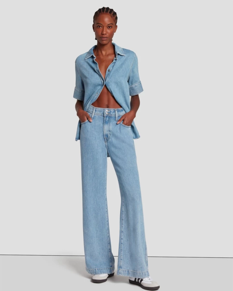 7 For All Mankind Women's Volcan Blue Tailorless Denim Jeans - Modern Lustre Dojo Style