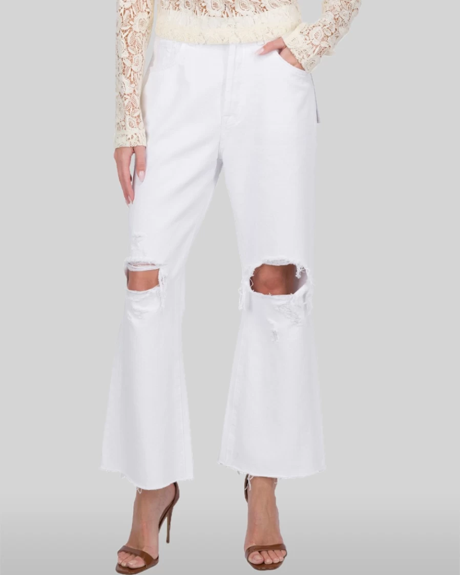 7 For All Mankind Women's White Easy Boy Boots