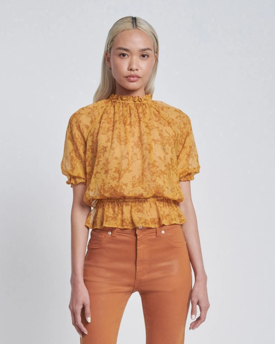 7 For All Mankind Women's Bold Gold Soft Volume Top