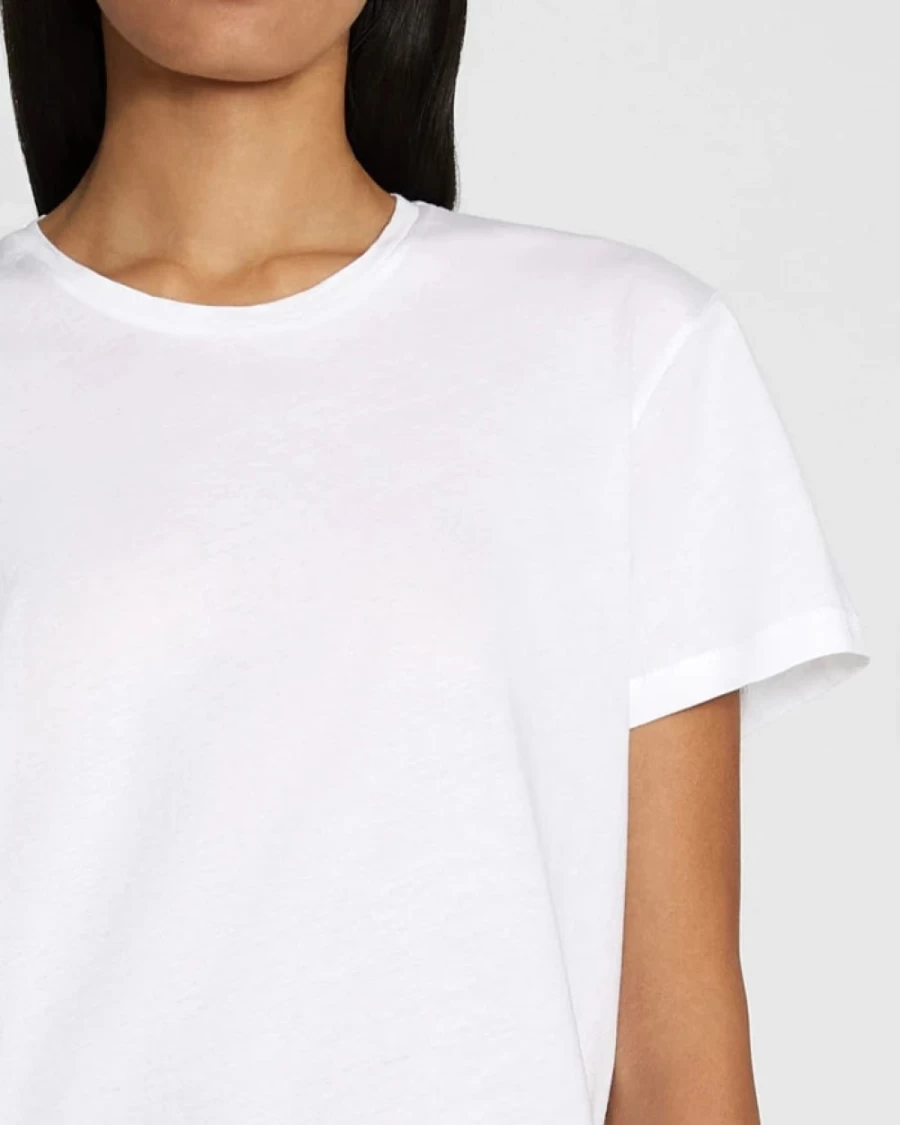 7 For All Mankind Women's White Scoop Neck T-Shirt