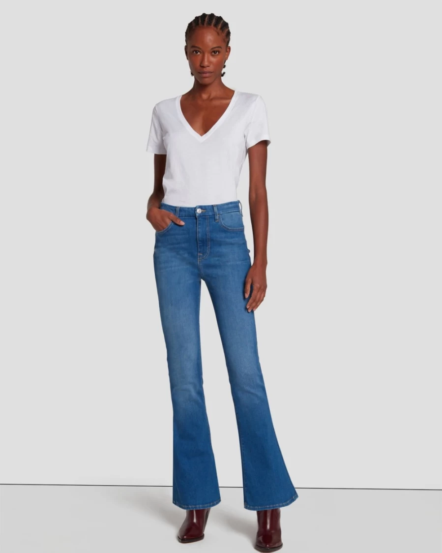 7 For All Mankind Women's Tailorless Skinny Bootcut Jeans in Mazete Wash