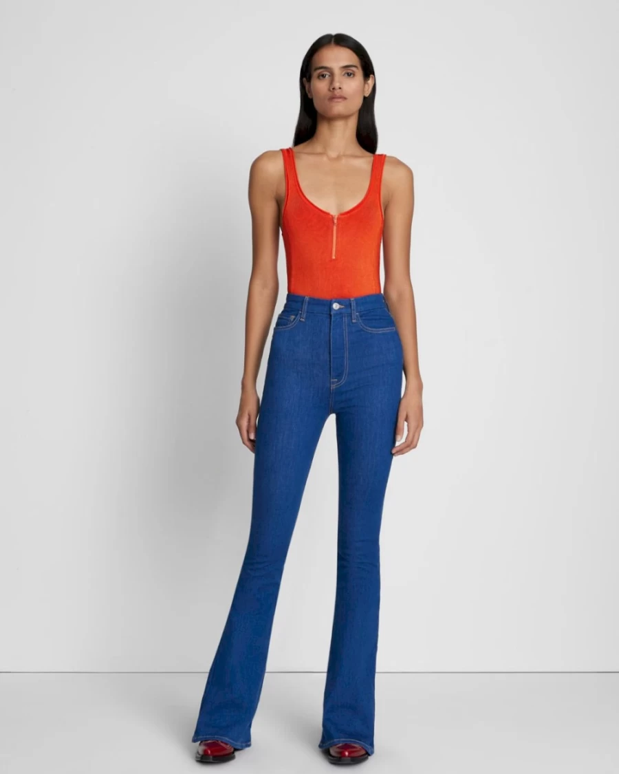7 For All Mankind Women's Aquamarine Skinny Bootcut Tailorless No Filter Uhr Jeans