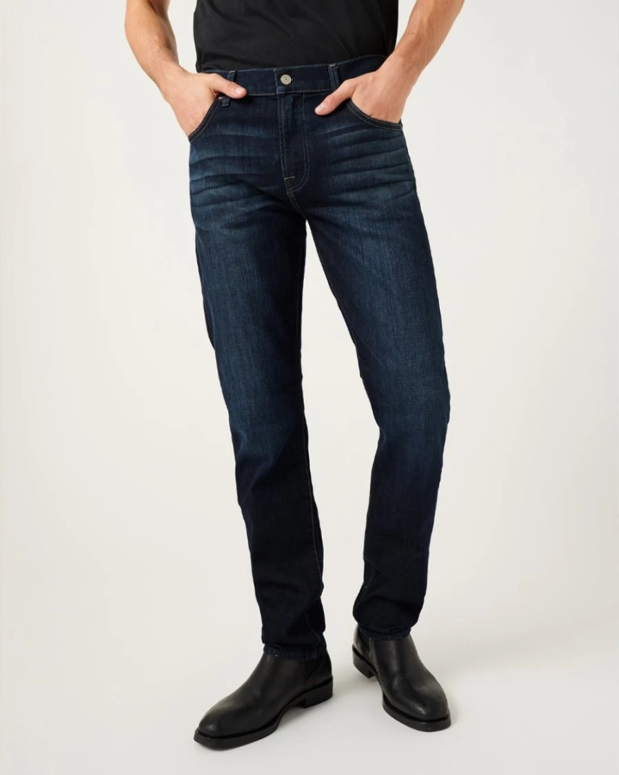 7 For All Mankind Men's Luxe Performance Paxtyn Skinny Jeans in Los Angeles Dark Wash