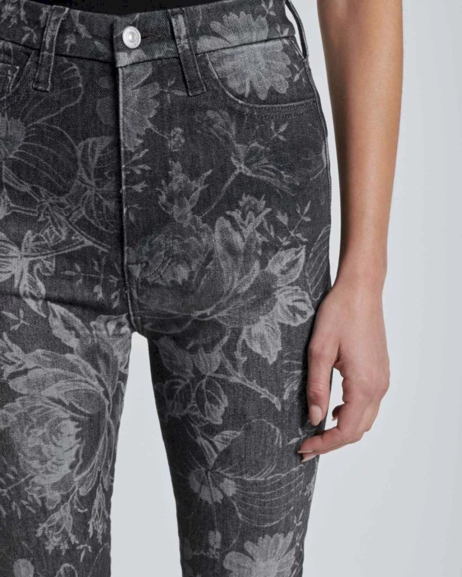 7 For All Mankind Women's Ultra High Rise Skinny Bootcut Jeans in Fairytale Floral Black