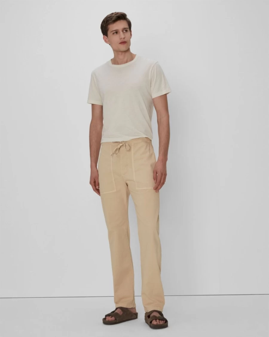 7 For All Mankind Men's Twill Pants in Sand Castle - Classic Casual Chino Trousers