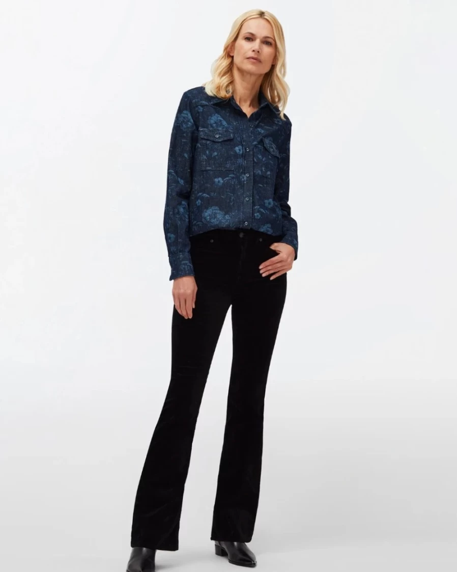 7 For All Mankind Women's Velvet Lisha Black Pants
