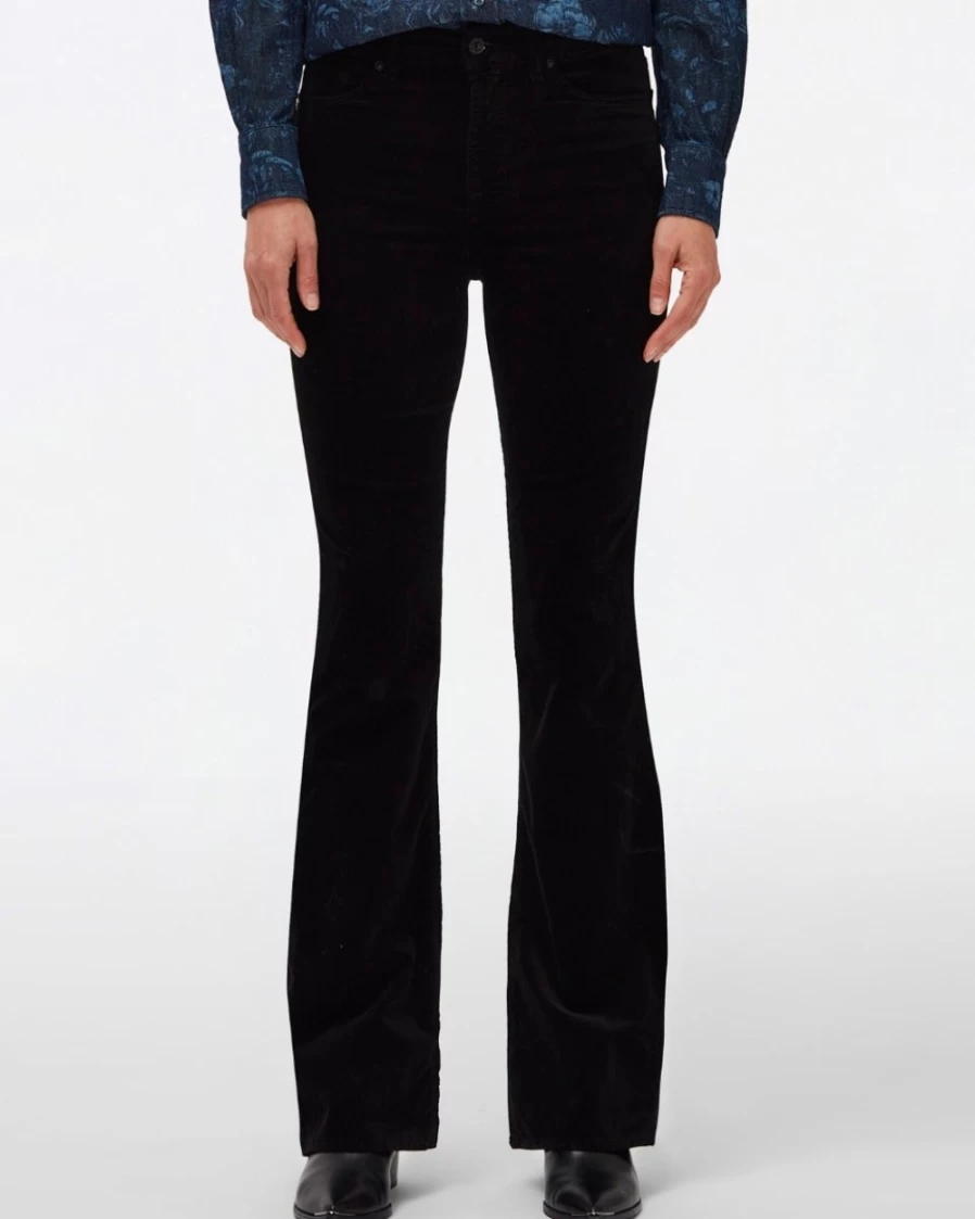 7 For All Mankind Women's Velvet Lisha Black Pants