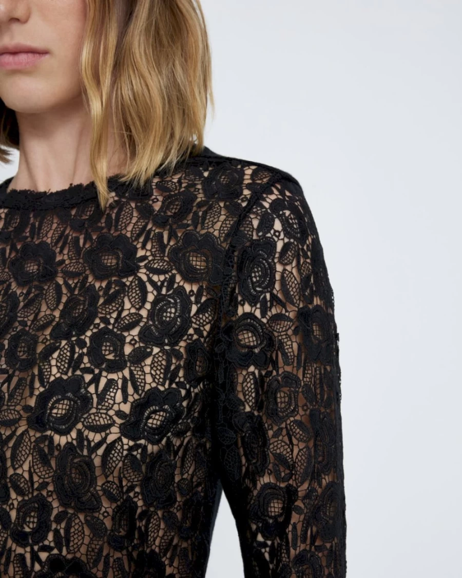 7 For All Mankind Women's Lacey Black Sweater - Elegant Knit Top