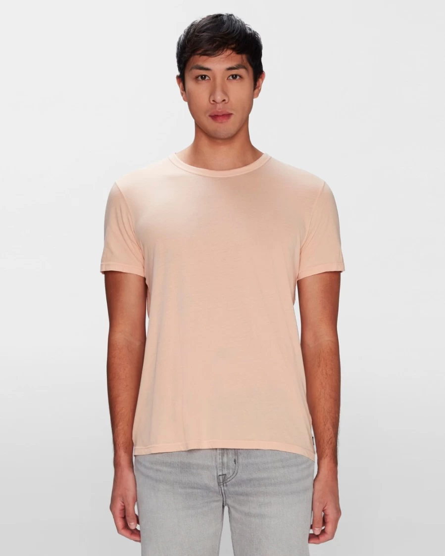 7 For All Mankind Men's Lightweight Tangerine Cotton T-Shirt