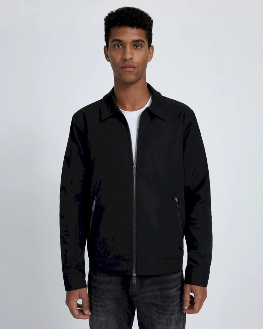 7 For All Mankind Men's Barracuda Black Jacket