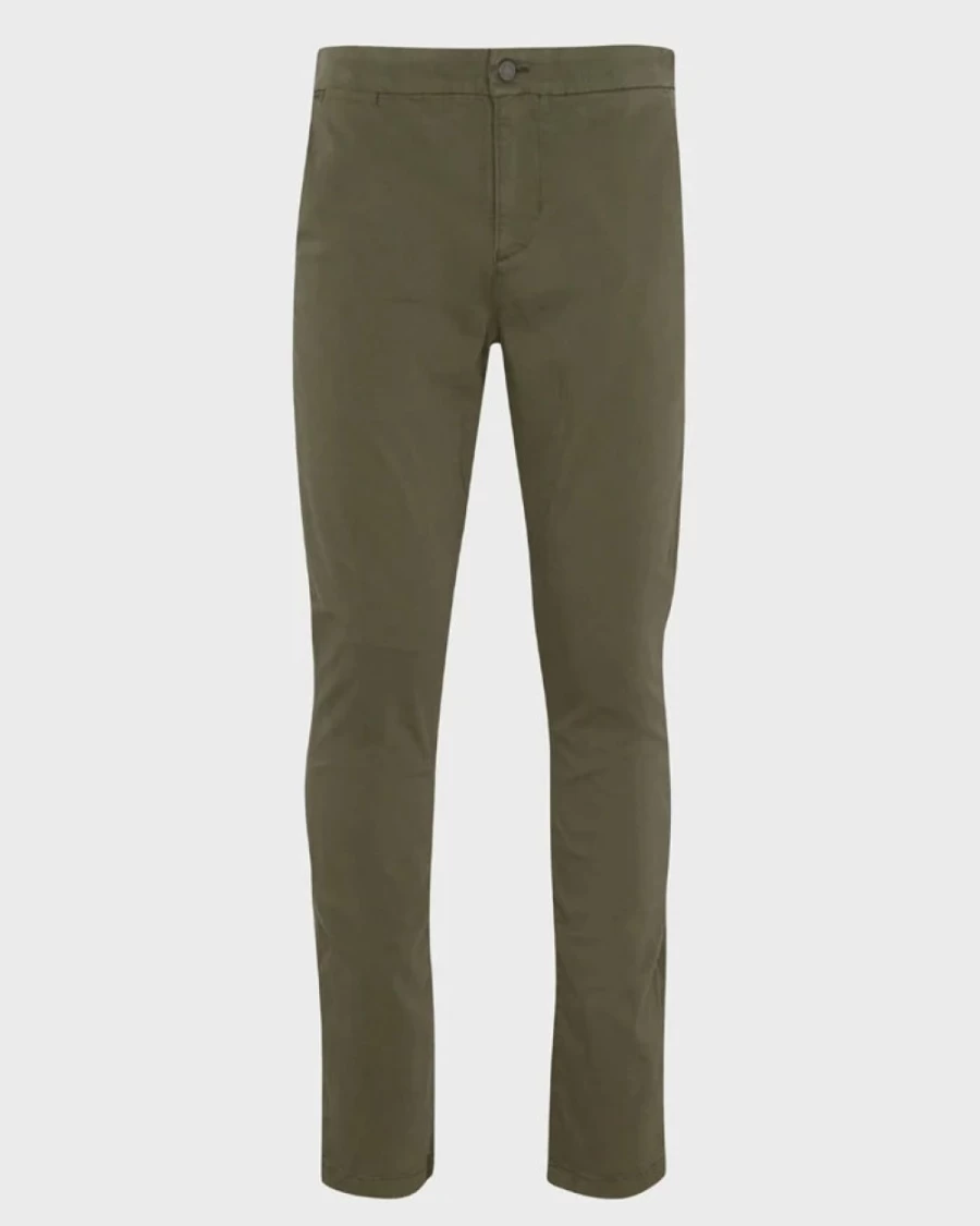 7 For All Mankind Men's Luxe Performance Slim Fit Tapered Olive Sateen Chino Pants