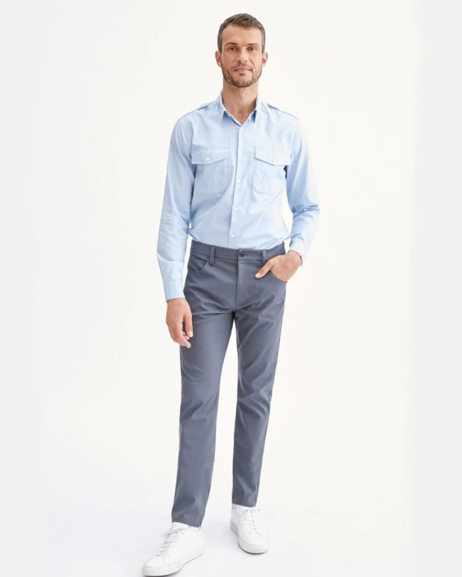 7 For All Mankind Men's Tech Series Adrien 5-Pocket Charcoal Jeans