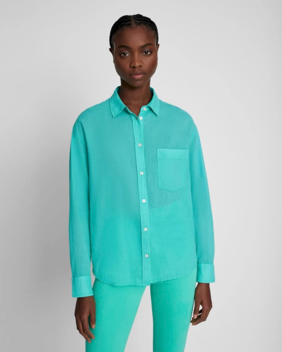 7 For All Mankind Women's Classic Atlantis Button-Up Shirt