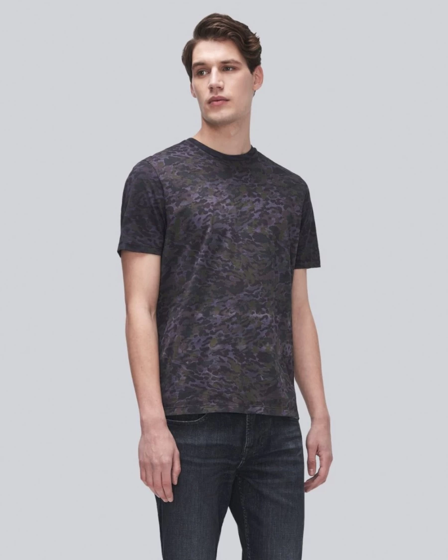 7 For All Mankind Men's Vintage Violet Overdyed Animal Print T-Shirt