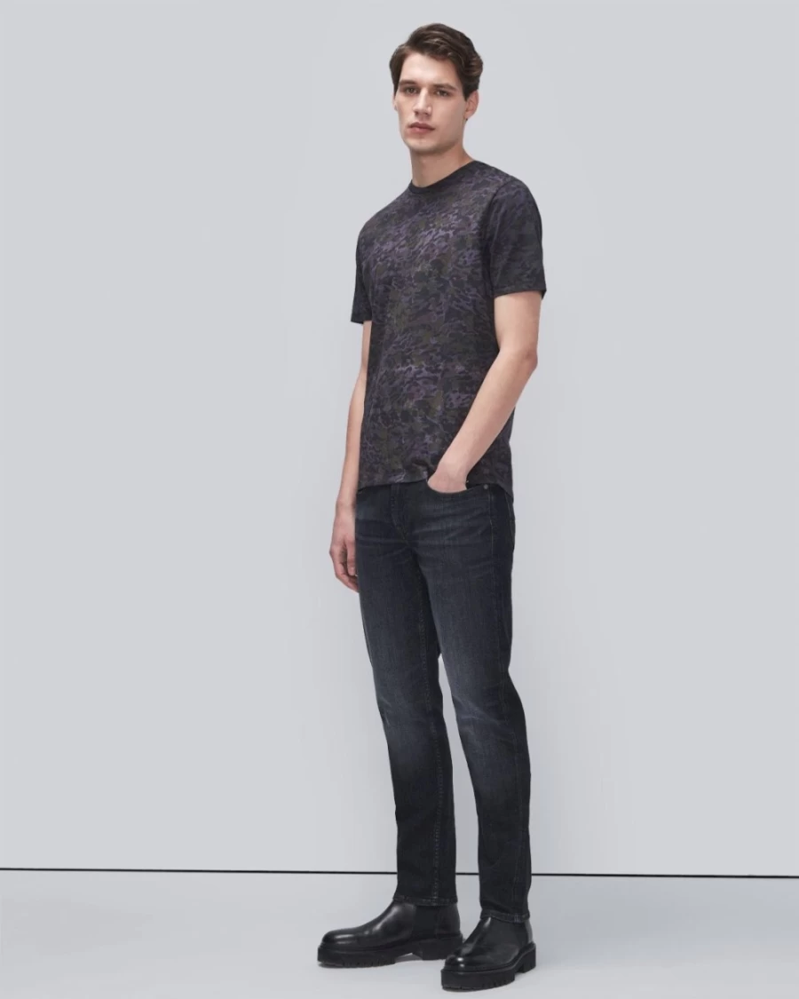 7 For All Mankind Men's Vintage Violet Overdyed Animal Print T-Shirt