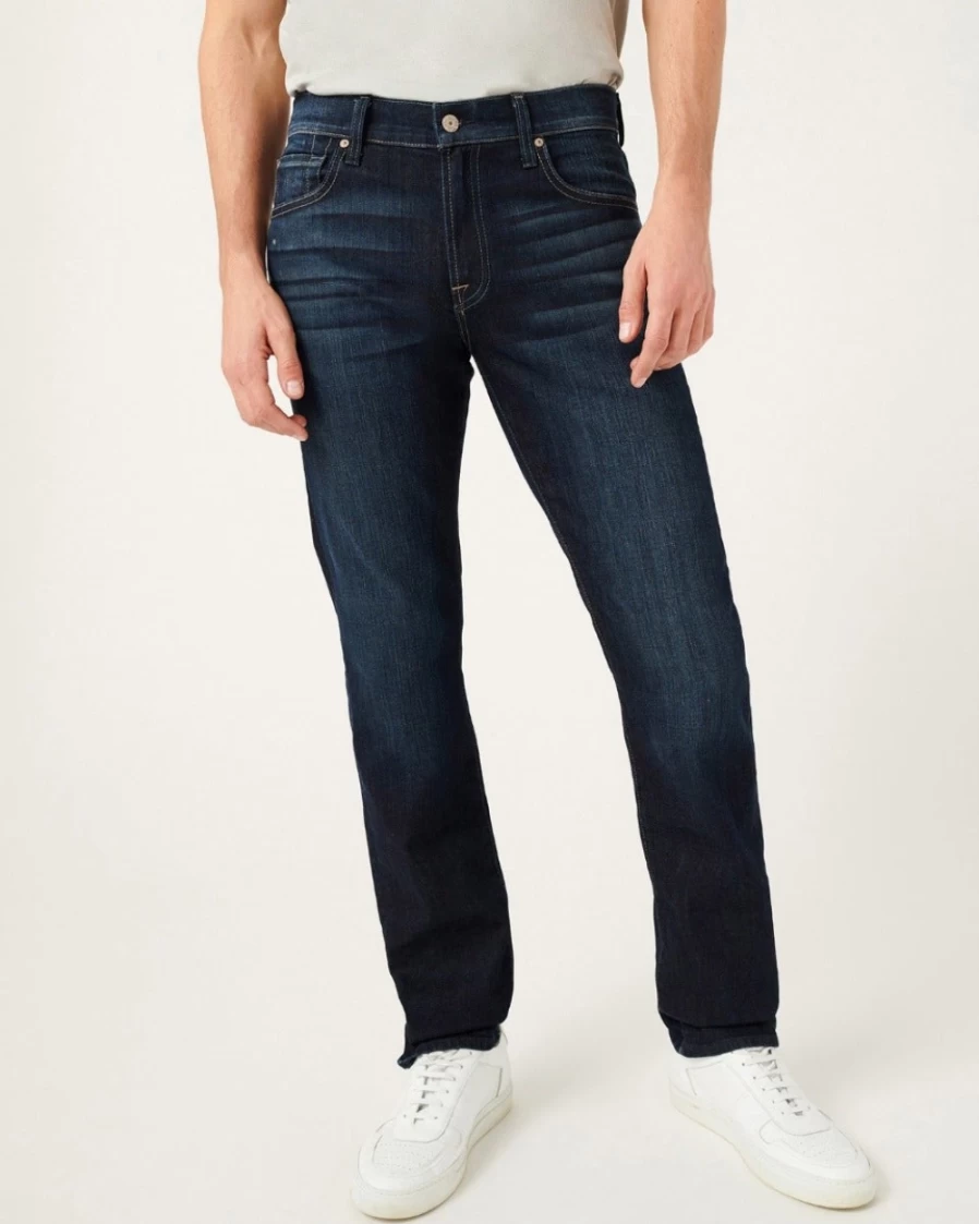 7 For All Mankind Men's Luxe Performance Slim Fit Jeans in Dark Wash - Los Angeles Style
