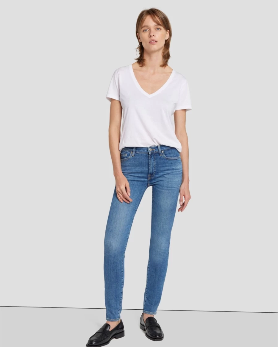 7 For All Mankind Women's Slim Illusion High Waist Skinny Jeans - Stride Fit