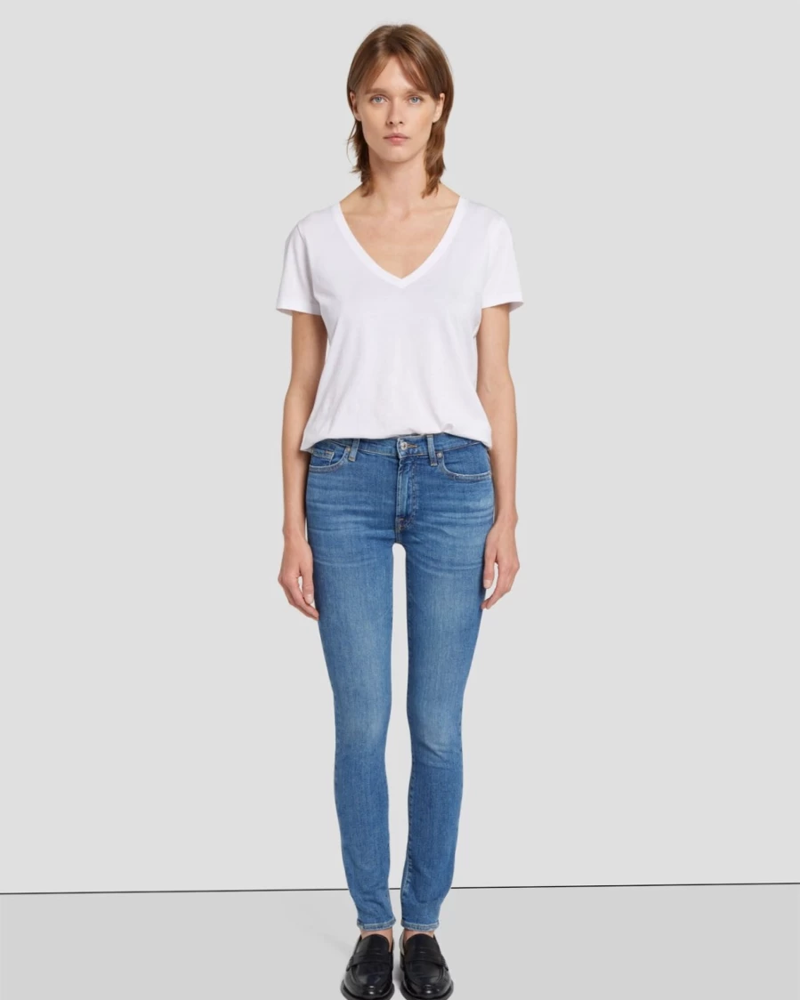 7 For All Mankind Women's Slim Illusion High Waist Skinny Jeans - Stride Fit