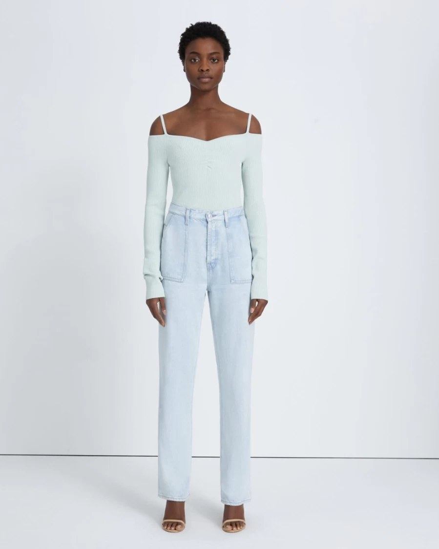 7 For All Mankind Women's Isadora Straight Leg Denim Jeans - Classic Blue Lustre Wash