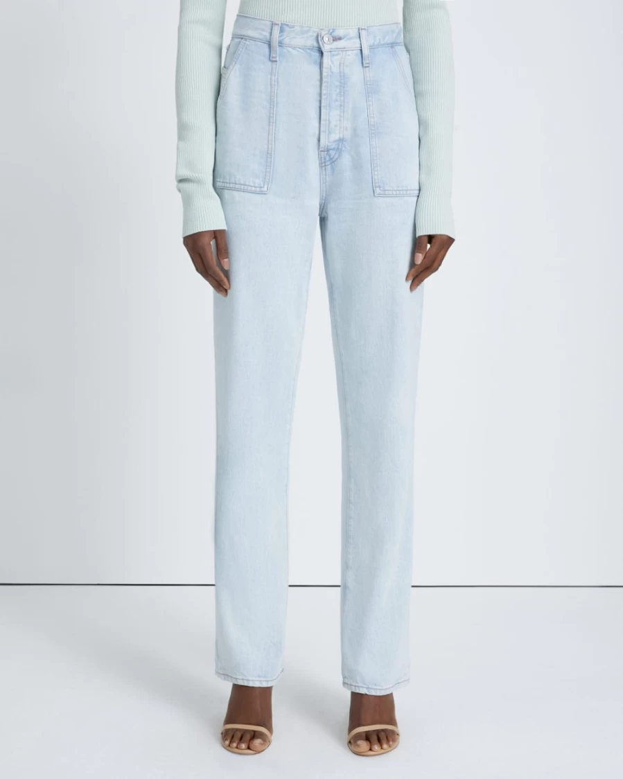 7 For All Mankind Women's Isadora Straight Leg Denim Jeans - Classic Blue Lustre Wash