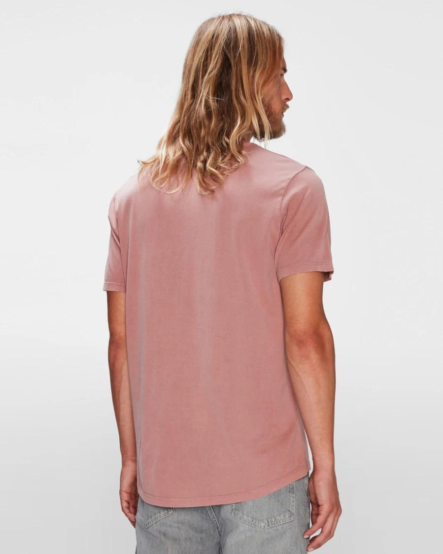 7 For All Mankind Men's Mineral Dye T-Shirt In Burnt Brick Color