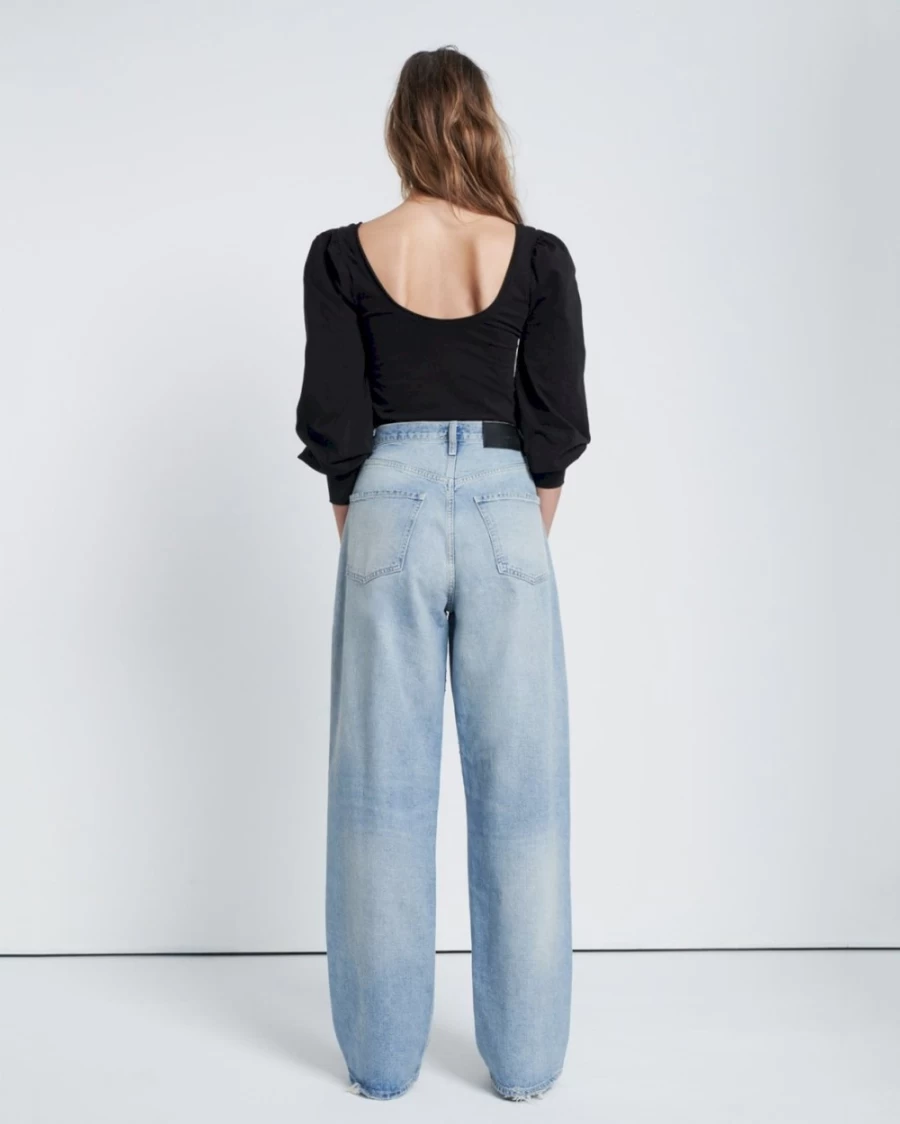 7 For All Mankind Women's Jennifer 90s Baggy Jean - Queen Of Hearts Distressed Denim