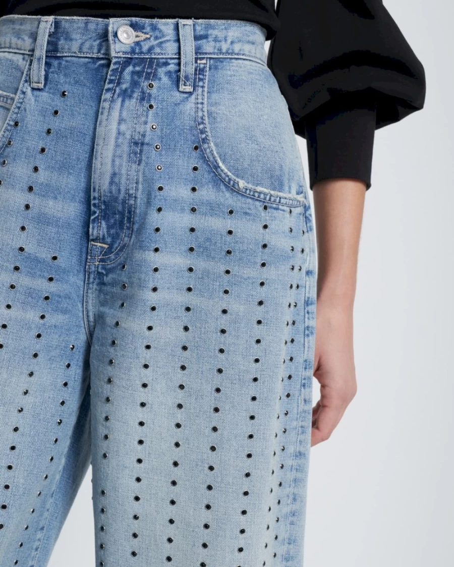 7 For All Mankind Women's Jennifer 90s Baggy Jean - Queen Of Hearts Distressed Denim