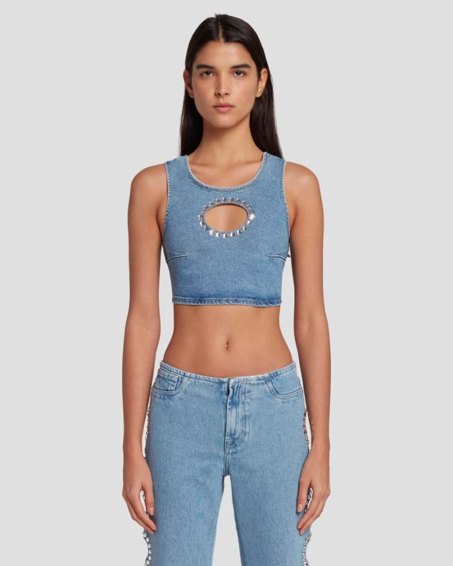 7 For All Mankind Women's Cropped Top | Vibe Collection by Adriano Goldschmied