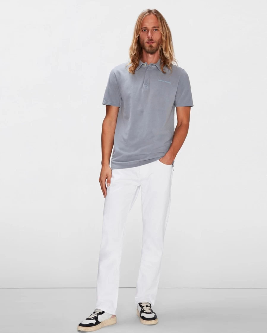 7 For All Mankind Men's Straight Fit White Banter Jeans