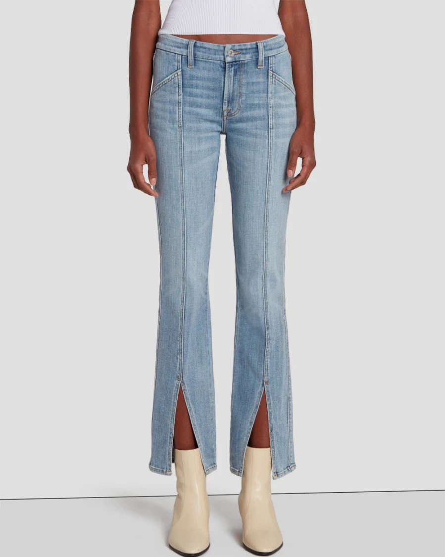 7 For All Mankind Women's De Ville Broken Twill Kimmie Straight Leg Jeans